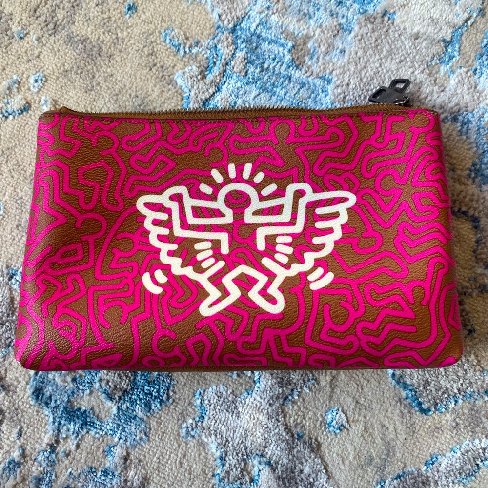 New COACH x Keith Haring Leather Crossbody Purse / Bag